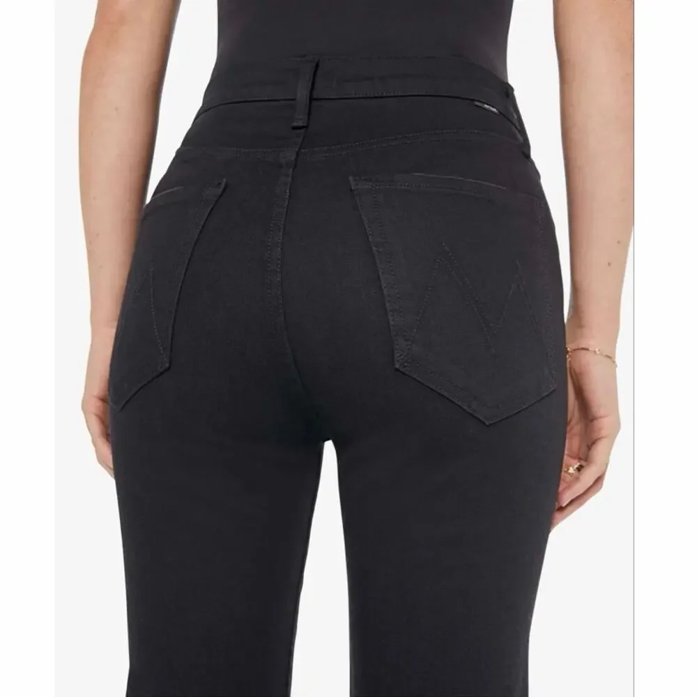 Mother High Waisted Rider Ankle Jeans Not Guilty Black Size 27 EUC